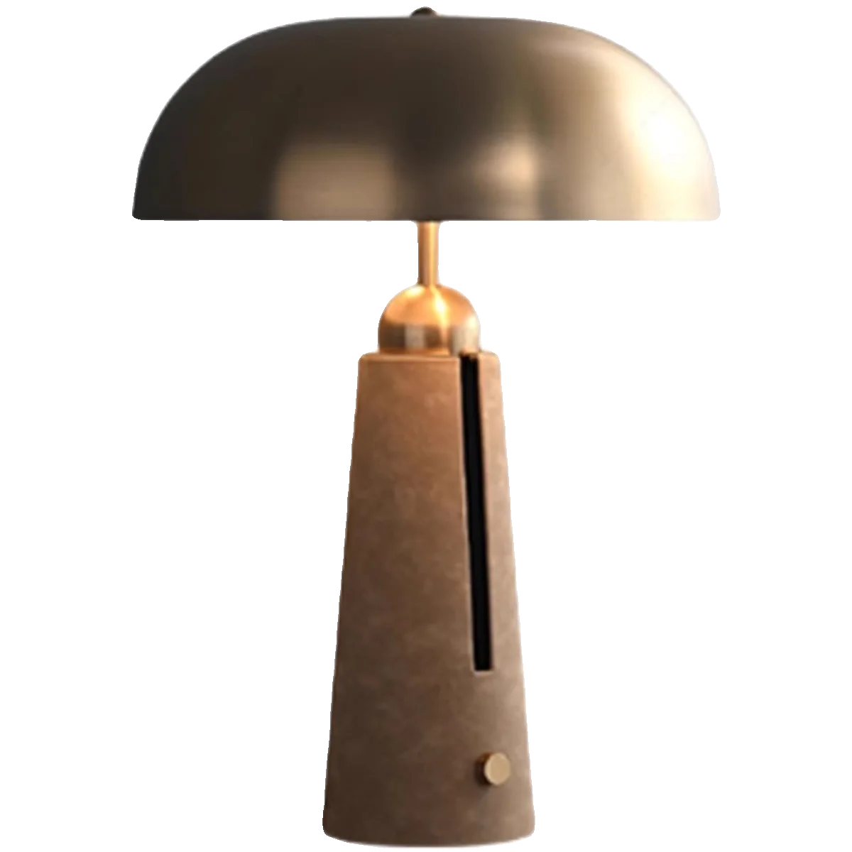 Postmodern light luxury metal leather table lamp, high-end living room, master bedroom, bedside mushroom art table lamp