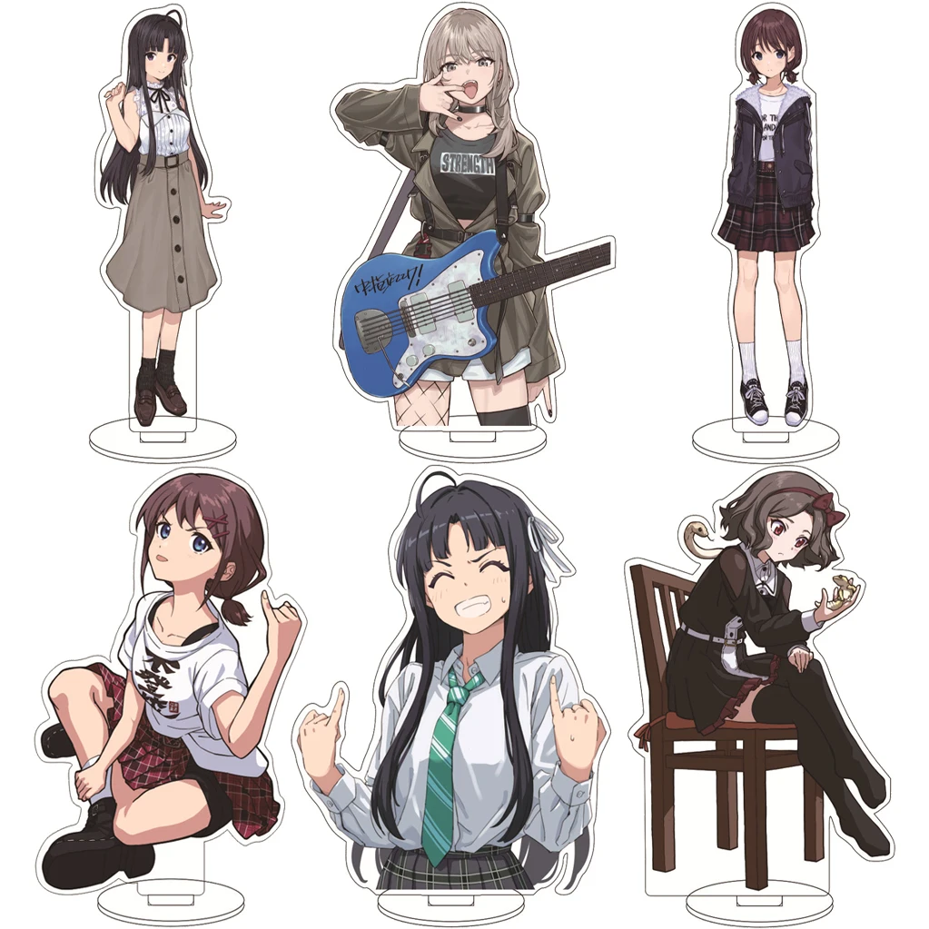 16CM Anime GIRLS BAND CRY Nina Iseri Kawaragi Momoka Awa Subaru Ebizuka Tomo Cos Acrylic Figure Stand Ornament Birthday Gifts