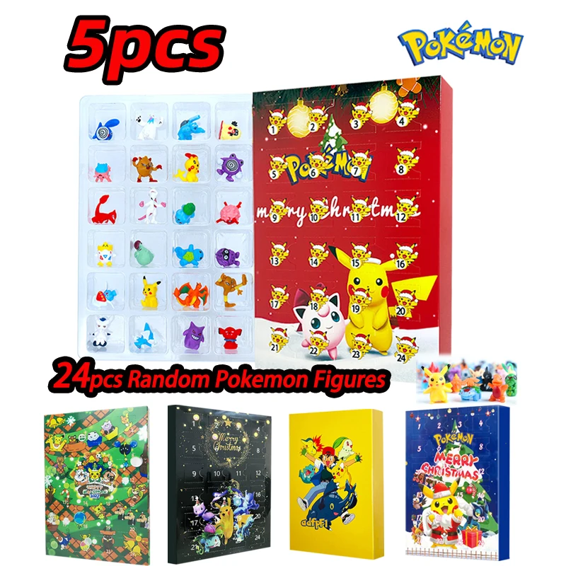 Pokemon Christmas Advent Calendar Box 24pcs Kawaii Pikachu Anime Figures Children Toys for Boys Girls Xmas Gifts