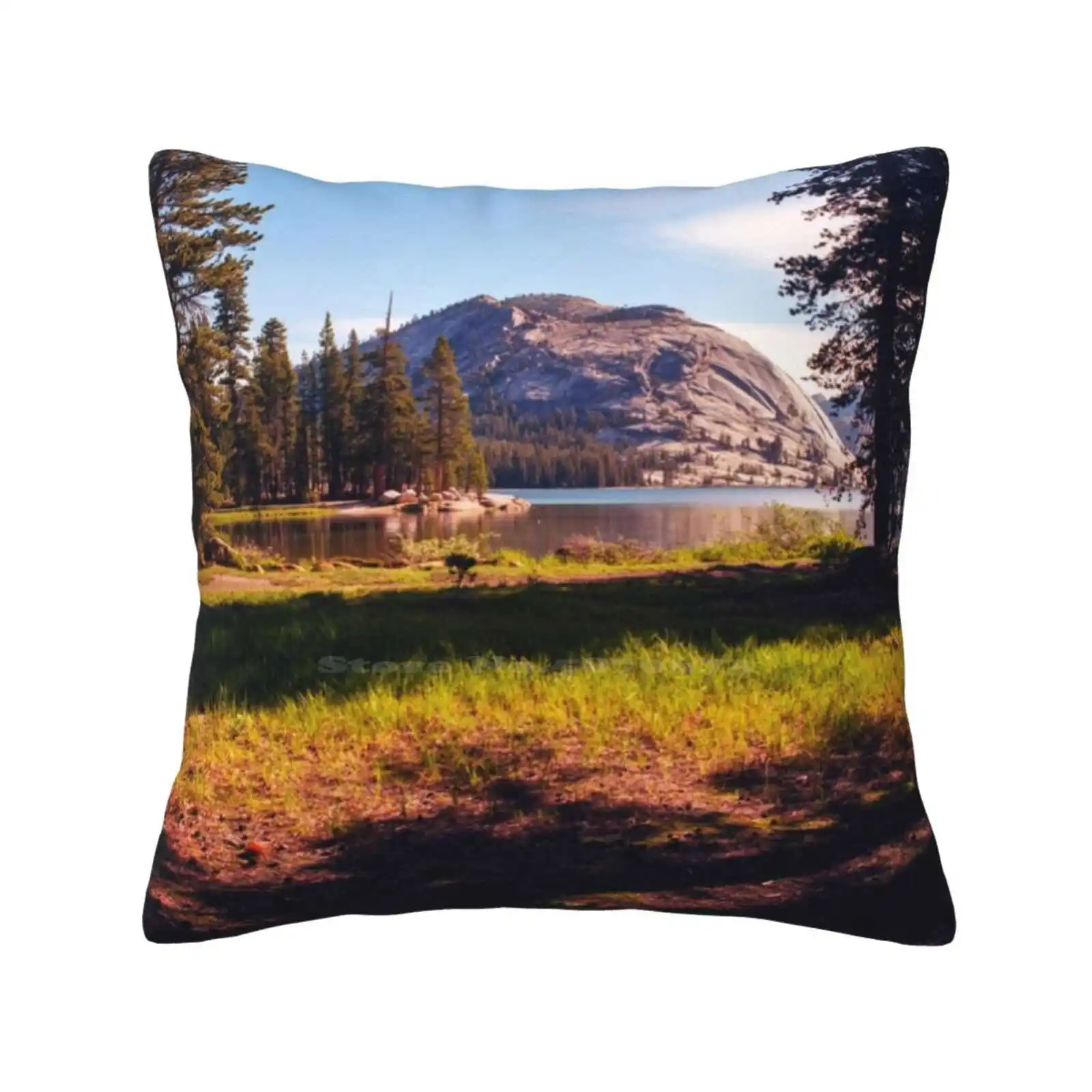 Tenaya Lake. Yosemite National Park , Ca. Pillow Cover Hug Pillowcase Yosemite National Park Tenaya Lake Sunlight Sunburst