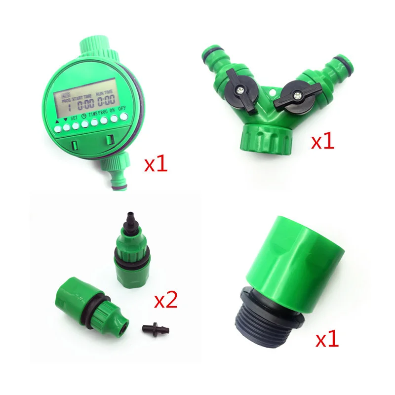 1 Set (5 Plugs) Automatic Irrigation Watering Digital Timer 3/4 External Thread Quick Connector Valve Watering Control Device