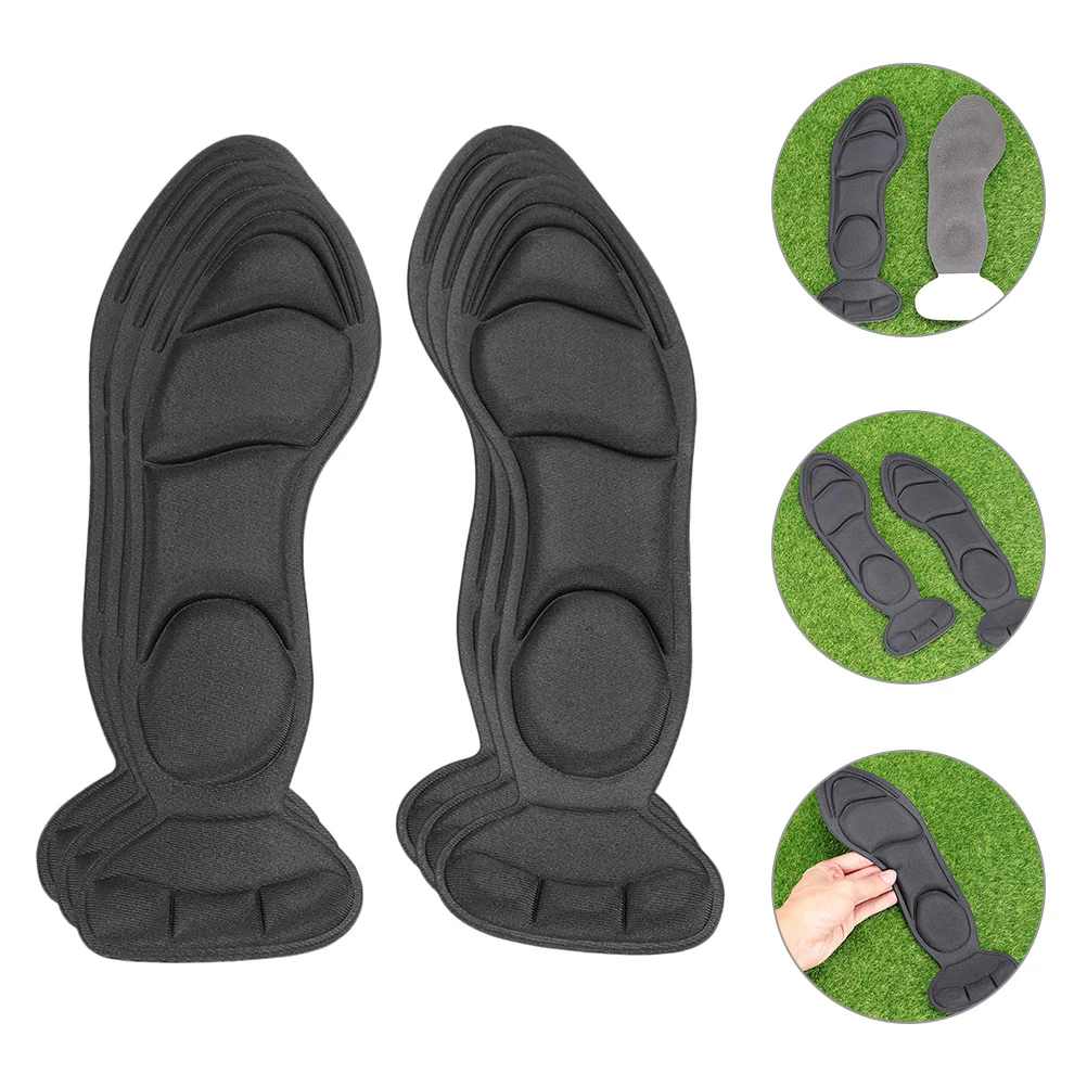 3 Pairs Women's Pumps High Heel Insole Foot Cushion Pads Heels Comfort Black Shoe Liners Inserts