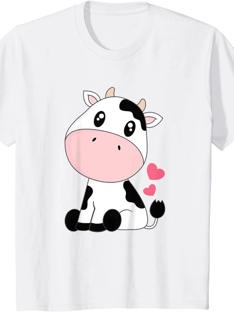 Cute Kawaii Cow Print Black White Cow Animal T-Shirt Graphic T Shirts Oversized T Shirt Women Clothes Shirts for Women