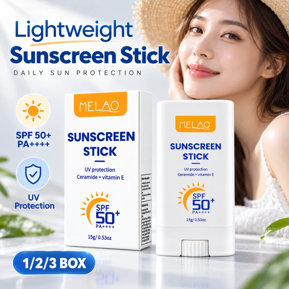 Lightweight Sunscreen Stick 15g SPF50+ PA++++ Ceramide Vitamin E Mineral Sunblock Moisturizing Face Body Outdoor Skin Care