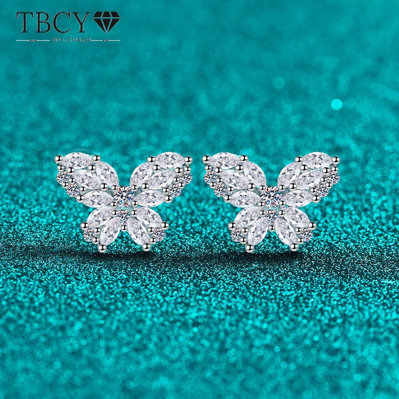 

TBCYD 1.386ct Moissanite Earrings 925 Sterling Silver D Color Moissanite Stone Earrings For Women