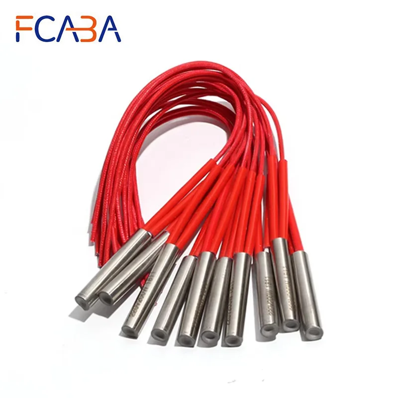 10PCS 12mm 38~48mm 201SUS Tubular Cartridge Heater 110V/220V/380V Electric Heating Pipe 110W/120W/130W/140W Resistance Element