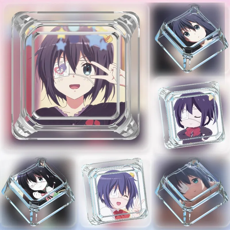 Takanashi Rikka Keycaps Anime Custom Artisan Cute Cartoon Point Keyboard Caps Transparent Gaming Mechanical Keyboard Keycap Gift