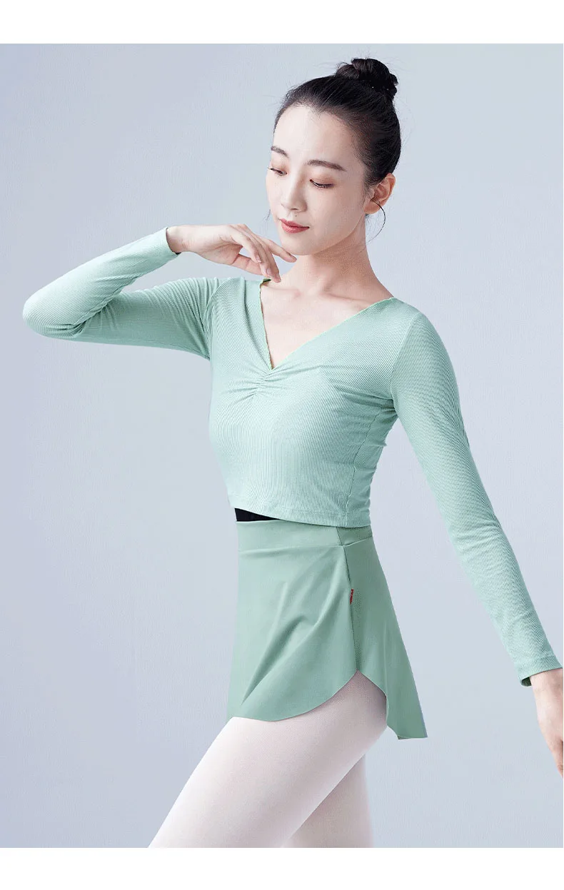 Seitlich geschlitzte Ballettröcke für Damen und Mädchen, kurze Tanzröcke, A-Linien-Röcke für Ballerinas, Ballett-Tanzkleidung, 11 Farben – Detail 3