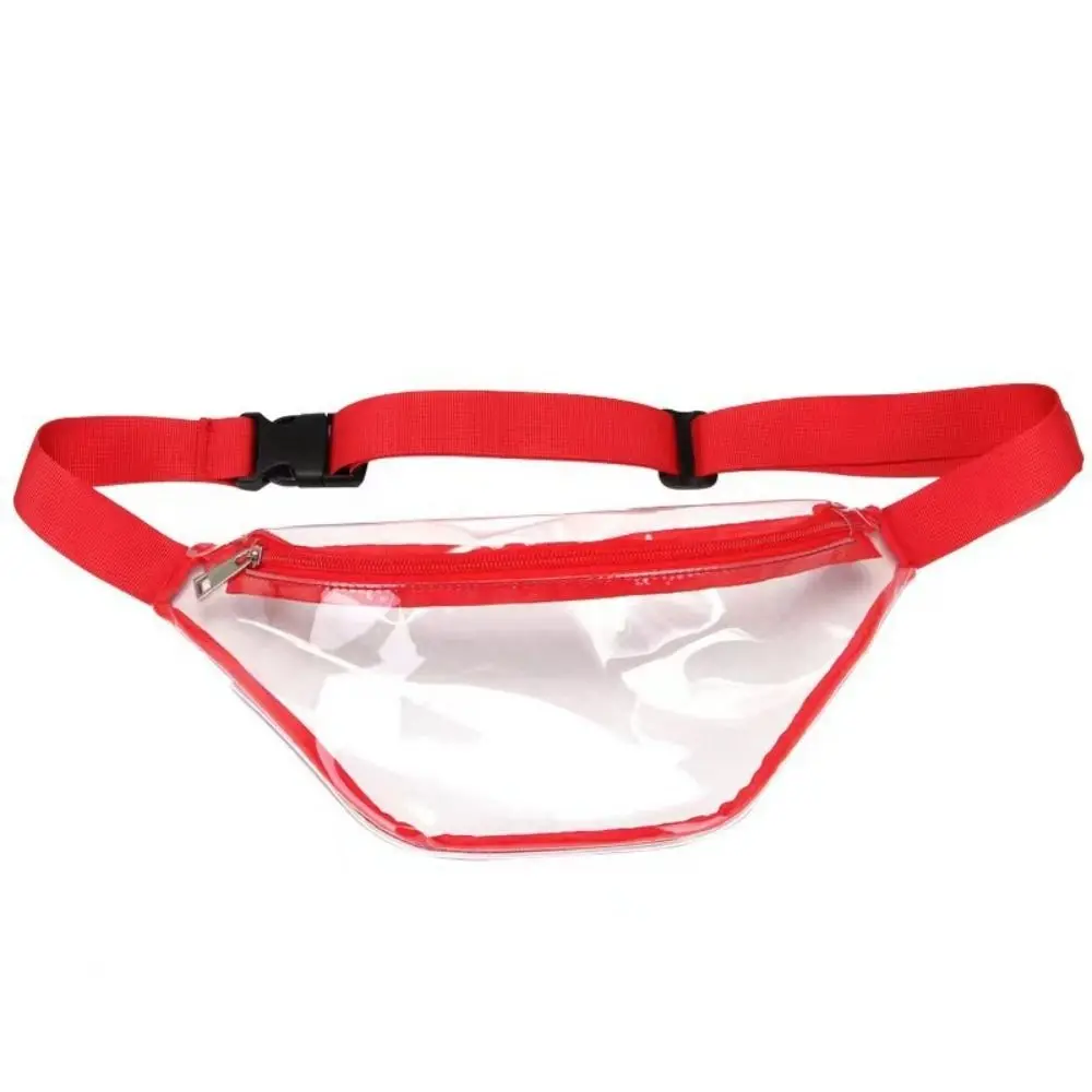 

Waterproof Transparent Waist Bag Zipper Half Moon Belt Bag PVC Chest Bag Korean Style Message Bag Clear Crossbody Bag