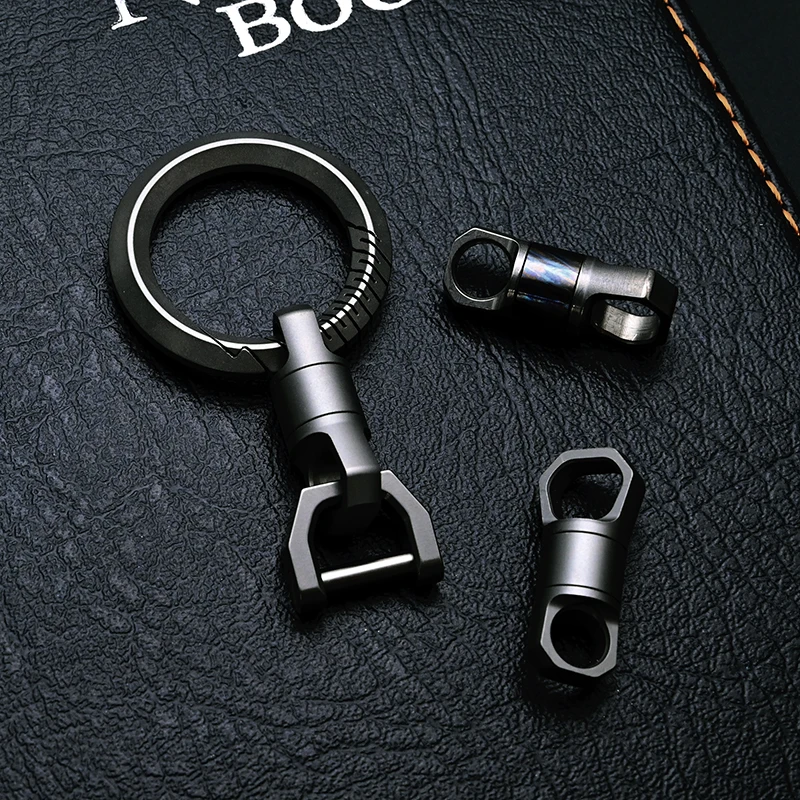 

New Titanium Can Be Rotated 360° Men Key Chain High Quality Super Light Waist Hanging Luxury Car Keychain Key Ring Gift For Men