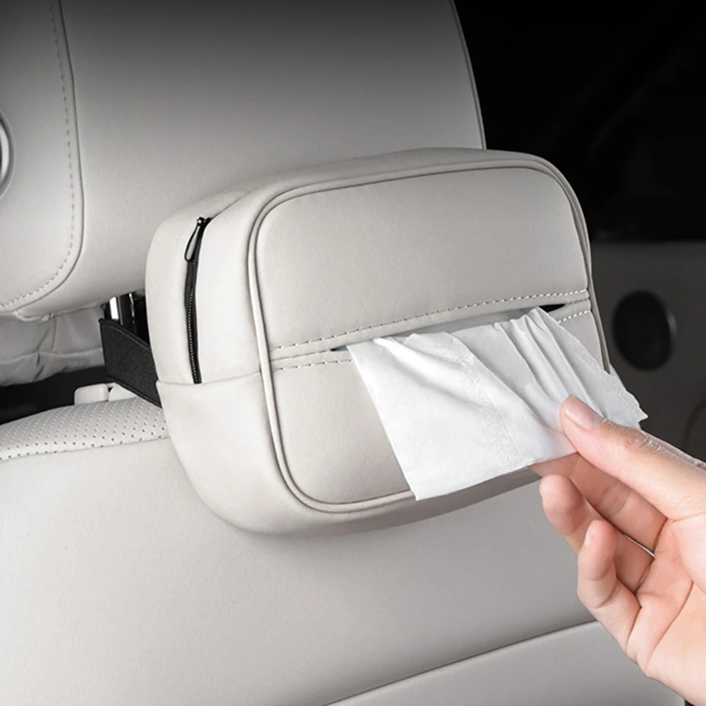 For LEADING IDEAL Lixiang L7 L8 L9 2022 2023 Car Tissue Bag Headrest Hanging Paper Drawer,