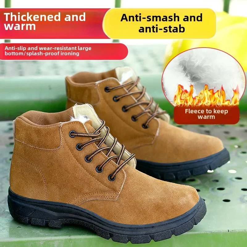 

Мужские зимние ботинки DurableSnow с интегрированным мехом, утепленные флисом, теплые рабочие ботинки