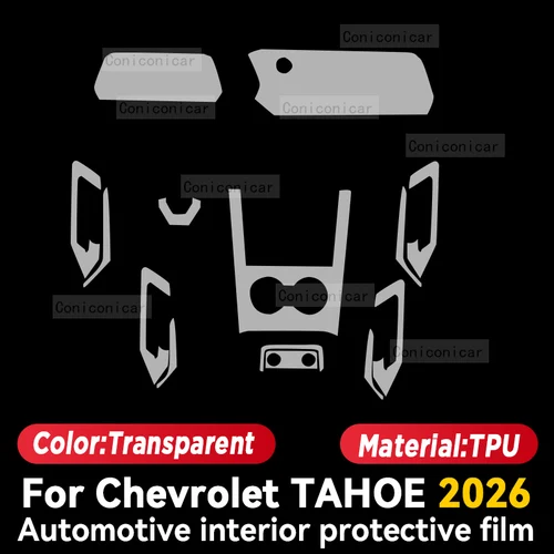 Imagen 2 del producto Película Protectora Transparente de TPU para Consola Central Interior de Automóvil Chevrolet TAHOE 2026, Accesorios de Reparación Antiarañazos