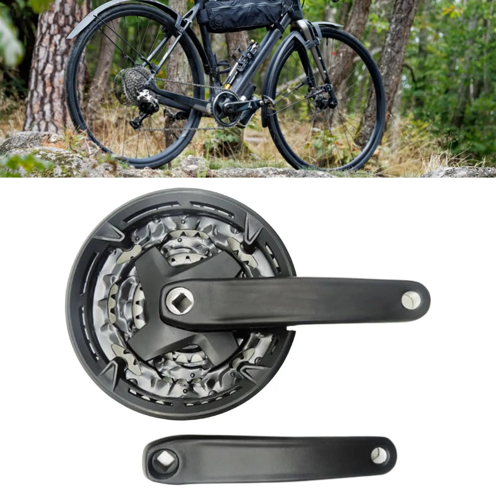 

Bicycle Crankset 170mm Crank Replacements Components Crank Set 8/9 Speed for Mountain Bike Cycling Outdoor Bicycling Riding