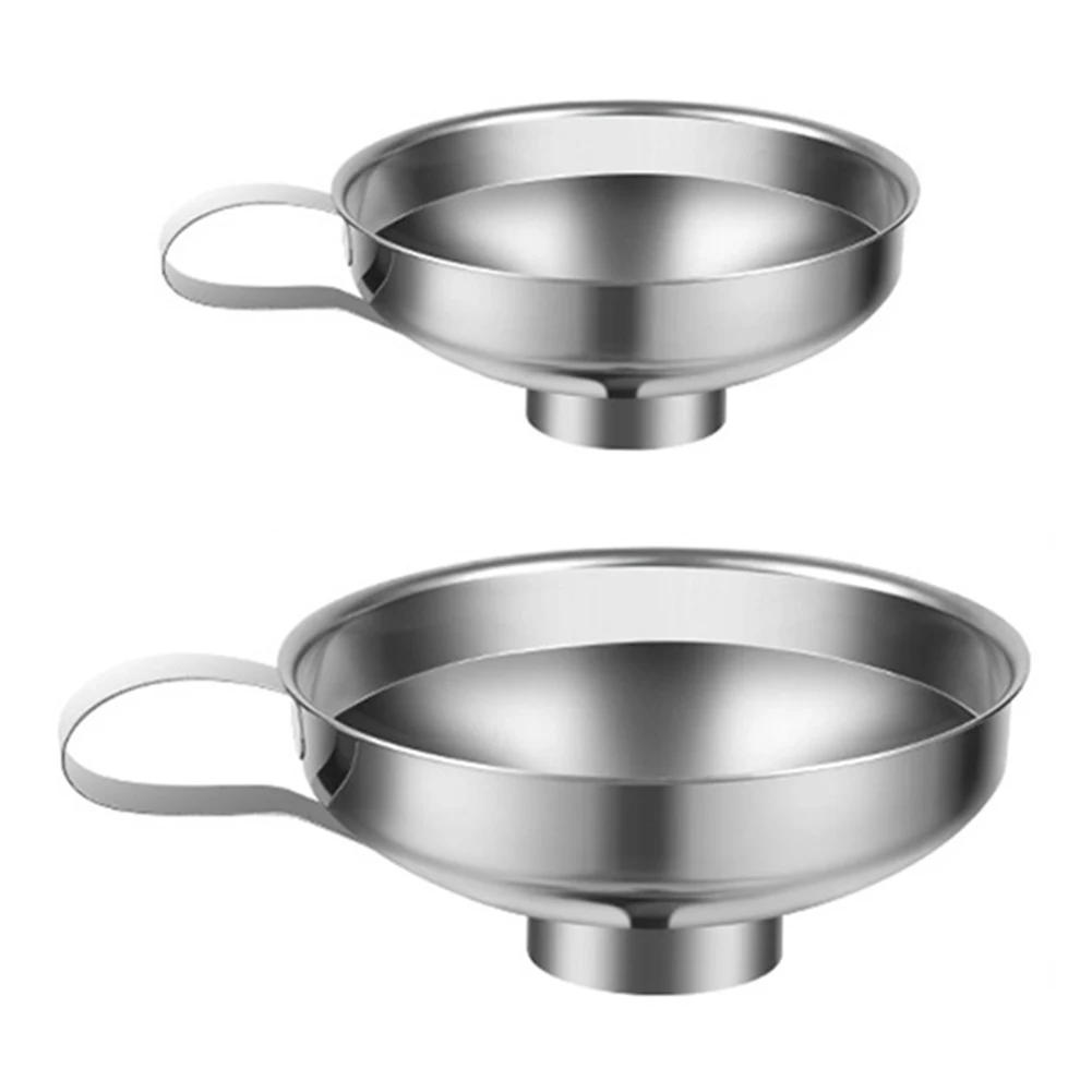 Embudo de acero inoxidable, embudo de boca ancha con mango, embudo para conservas, embudo de cocina apto para lavavajillas, utensilios de cocina
