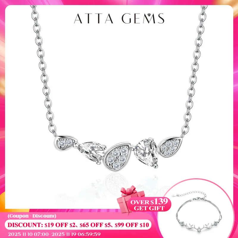 

Женское ожерелье из серебра 925 пробы с муассанитом