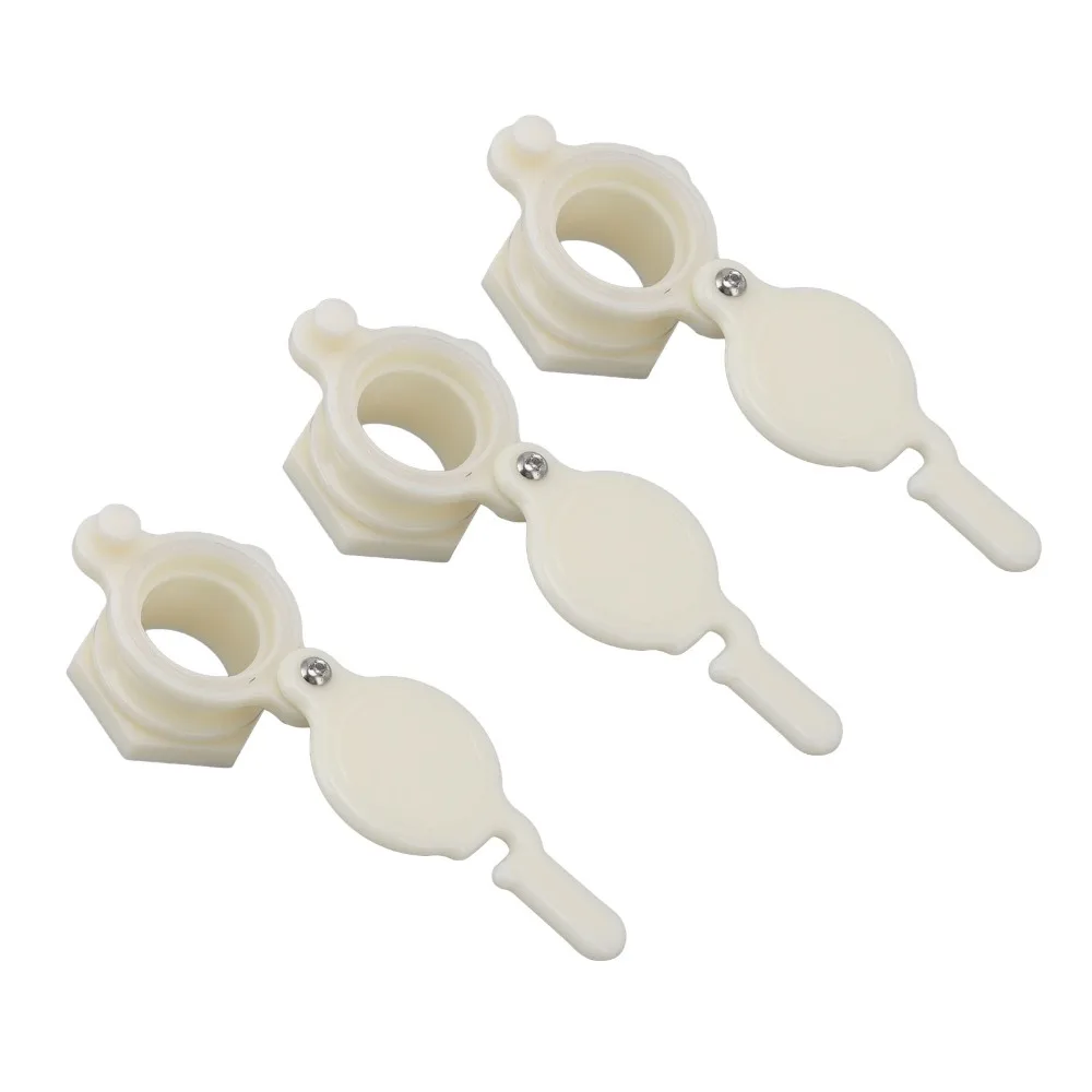 3pcs Plastic Honey Gate Valve Leak-Proof Good Sealing Honey Extractor Tap Durable Side Stop Beekeeping Gate Valve Beekeeping