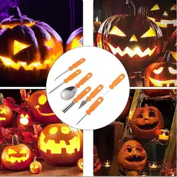 Jack-o-lantern Tools Kit Halloween Pumpkin Carving Tools Set with Stainless Steel Blades Anti-slip Handles for Jack-o-lantern