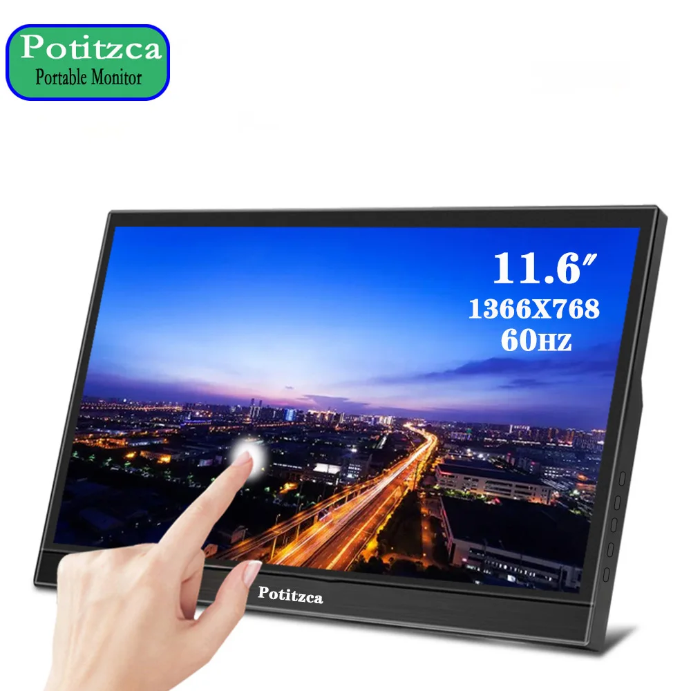 

11.6 Inch Portable Monitor 1366*768 60HZ Touchscreen Monitor HDMI Port Travel Monitor LCD Display for Raspberry Pi/PS3/PS4 Xbox