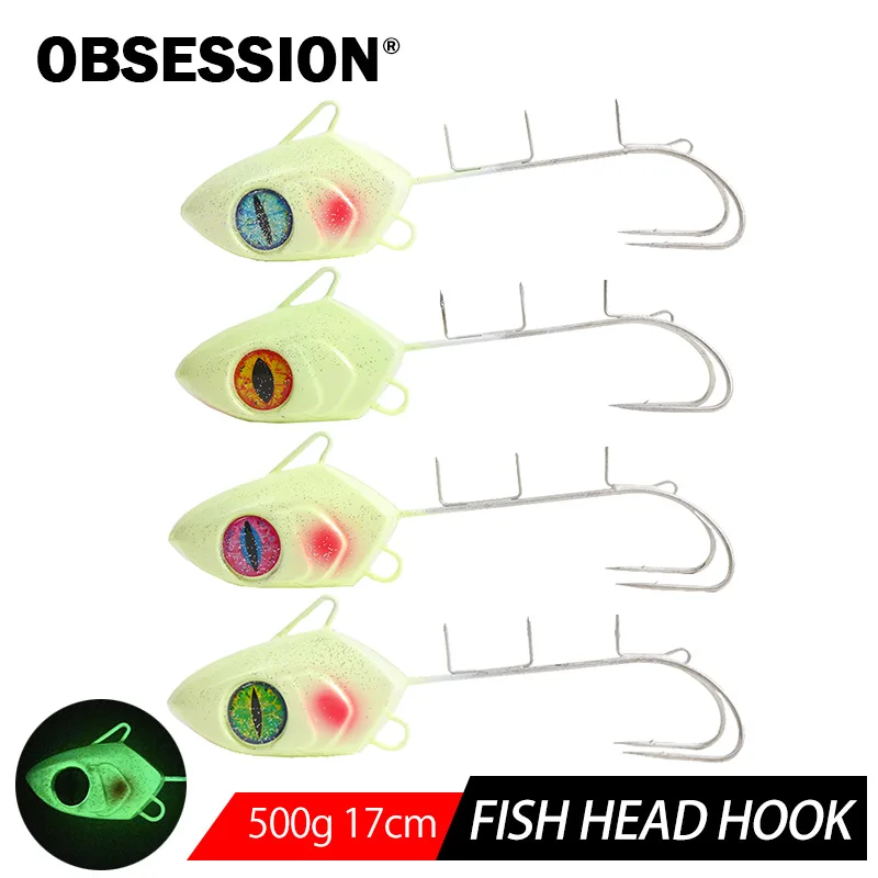 Luminous Sea Fishing Hooks, Metal Jig, Fish Head Hook, Hairtail Fishhook, Saury Duple, Bullet Tenya, 500g