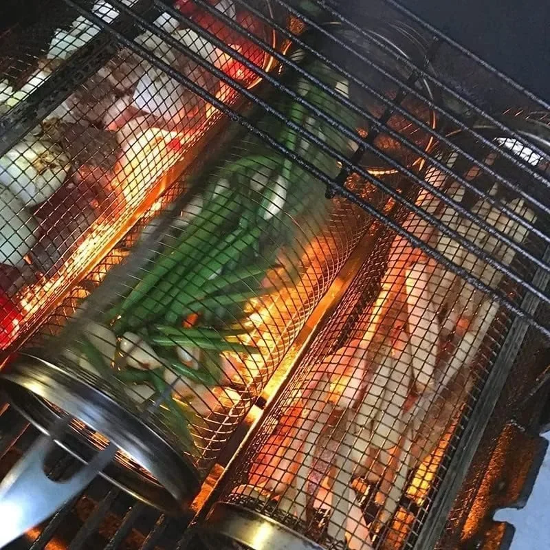 Rolling BBQ Grill Basket 3