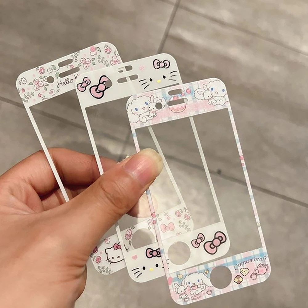 

Милая Sanrio Cinnamoroll Hello Kitty Hd закаленная пленка для Iphone 8/7Plus 6 6S Plus Se2/3 Водонепроницаемая защита от отпечатков пальцев