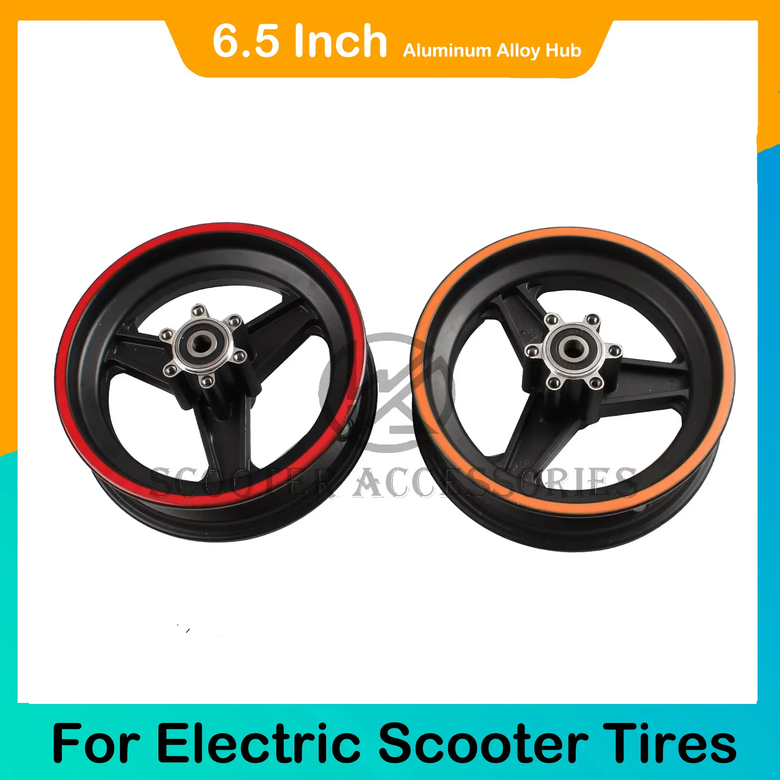 6.5 بوصة سبائك الألومنيوم محور عجلات لإطارات 10x2.75-6.5 10x2.70-6.5 أو استخدام 90/65-6.5 85/65-6.5 الإطارات سكوتر كهربائي حافة أجزاء