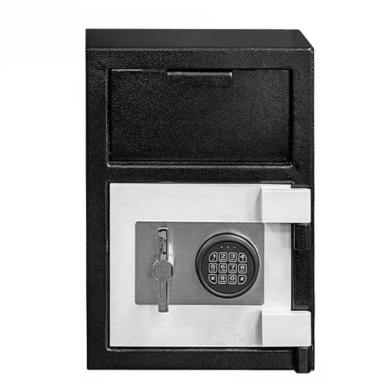 Metal cash in safe deposit box with inner lock compartment drawer