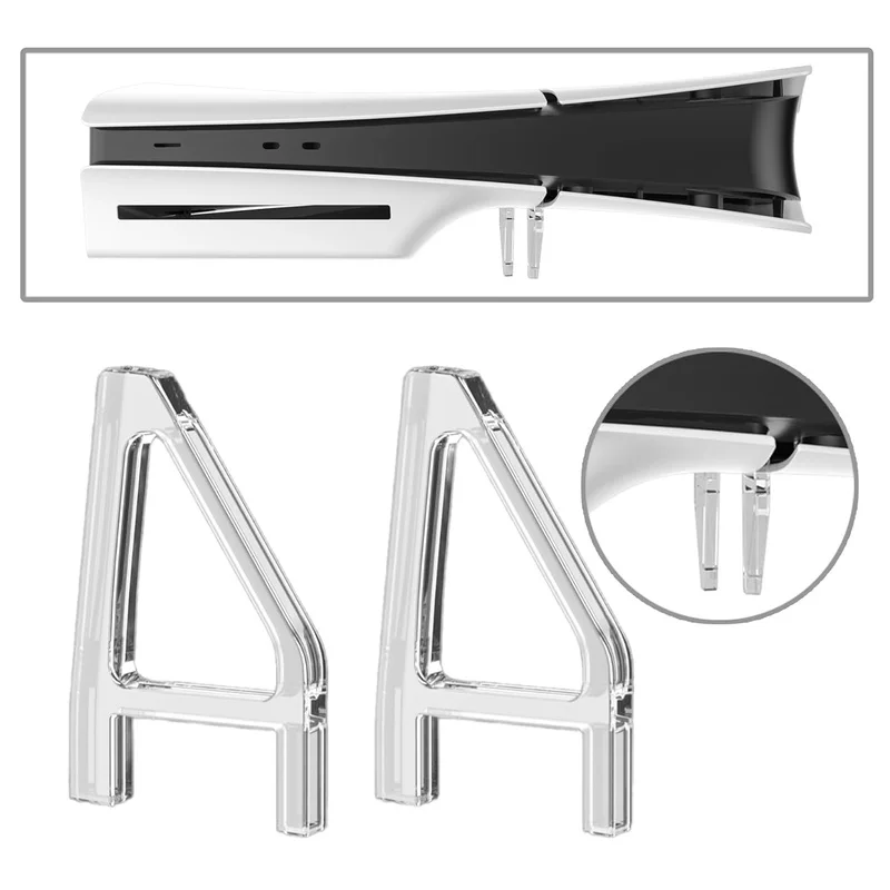 1 Pair Horizontal Host Bracket, Support Stand Rack for PS5 Console, Improve Ventilation and Save Space for Disc Digital Edition