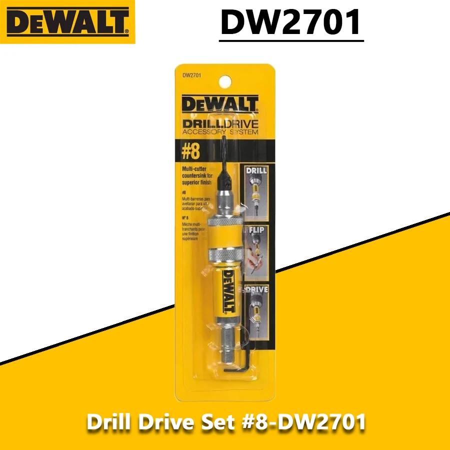 DEWALT DW2701 #8 napęd wiertniczy zestaw drelich z odwróconą jednostką 2 w 1 wiertło do drewna 8mm akcesoria