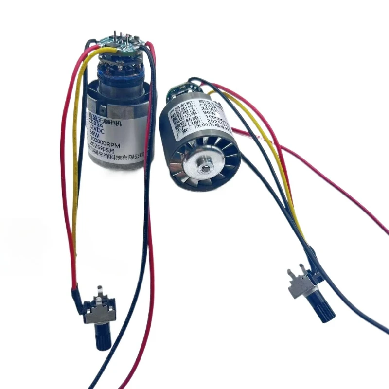 Mini motor sem escova dc 9/12/24v 3,5a 5a 100000rpm impulsor de liga de alumínio cnc de alta velocidade ventilador canalizado regulagem de velocidade contínua