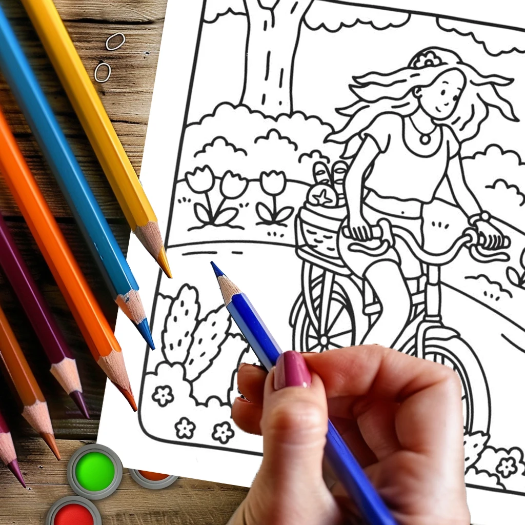 Libro para colorear Girl Life de 28 páginas para adultos |   Libro para colorear, útiles de dibujo para Navidad, Acción de Gracias