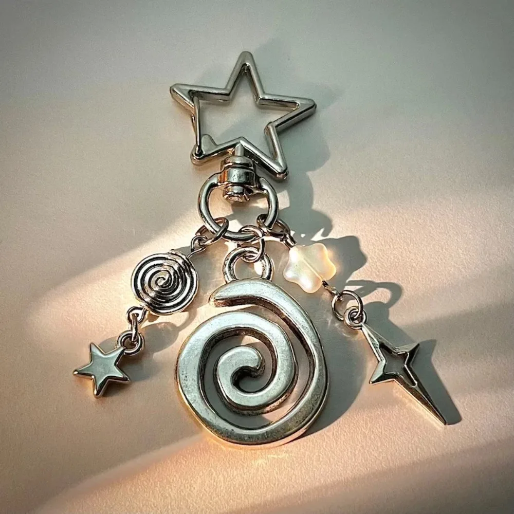 Punk-Spinnennetz-Schlüsselanhänger im Y2K-Stil, Schlüsselanhänger, cooler Stern, Schlüsselanhänger, Schmuck, Accessoire, Geschenke für Männer und Frauen