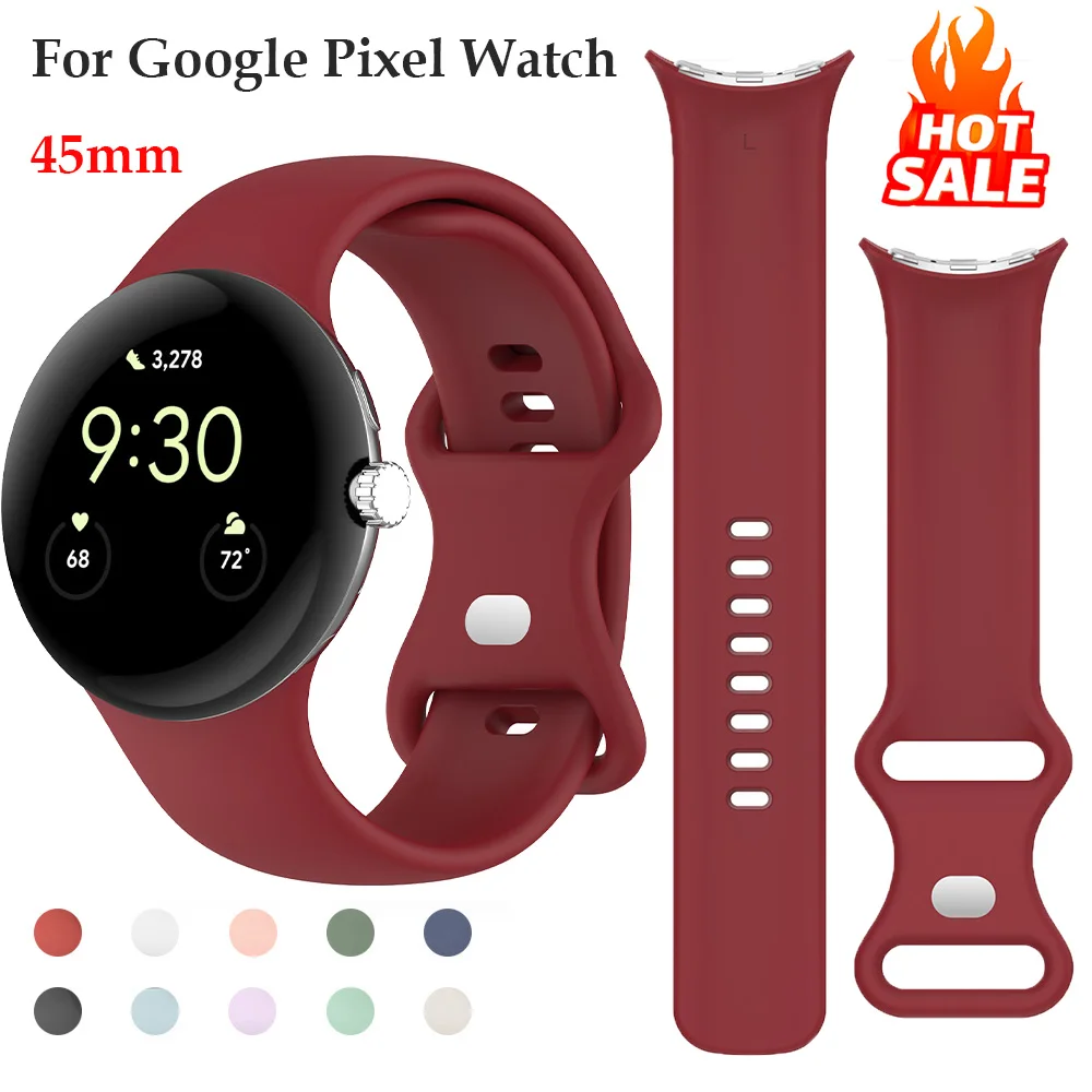 Sport Silicone Strap For Google Pixel Watch 4-3 Band 45mm Smartwatch Accessories Wrist Bracelet Correa Belt for Pixel Watch 45mm