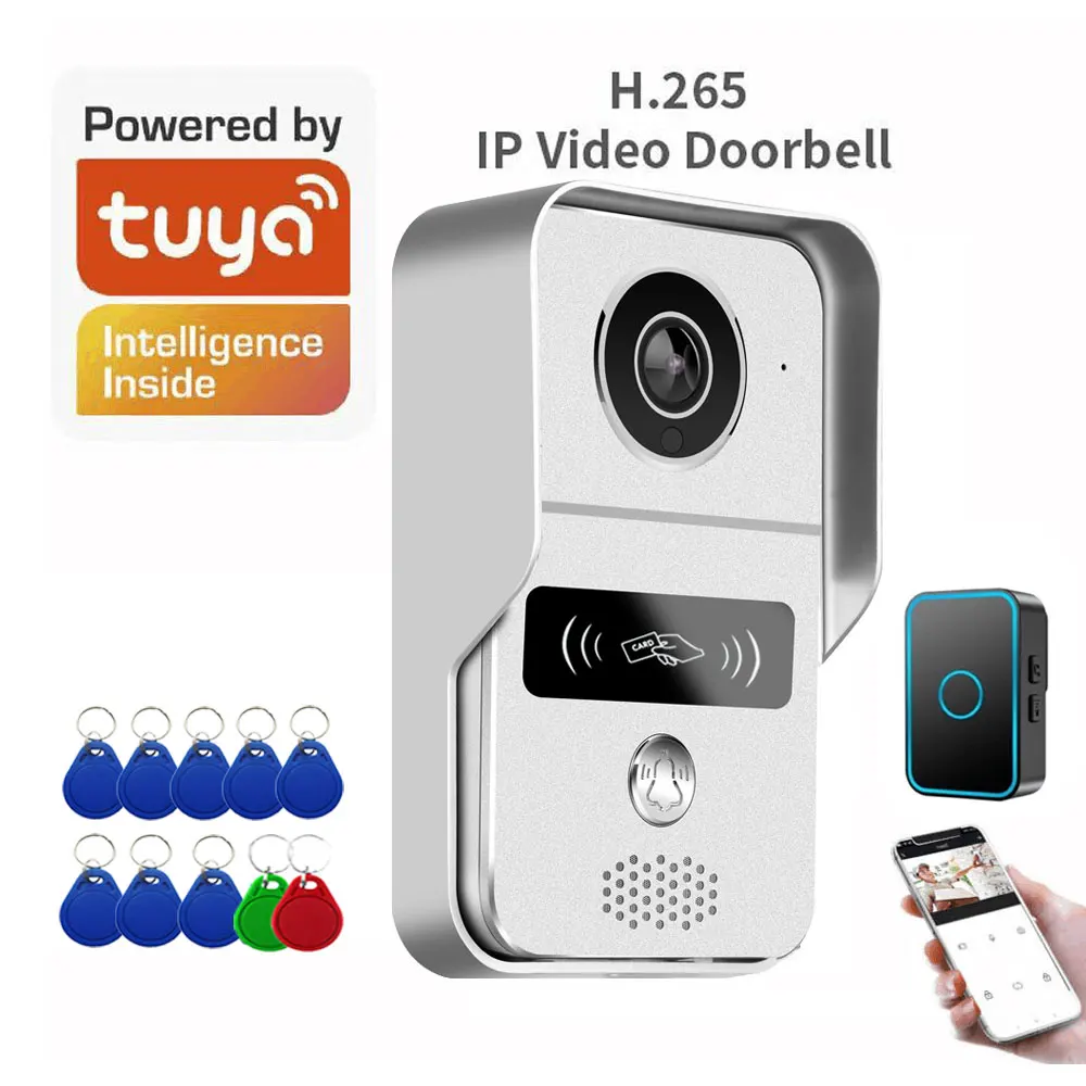 Smart Doorbell Wifi Video Intercom 1080P HD Camera Android/IOS Phone Motion Sensor Alarm Home Office Wireless Tuya app Unlock