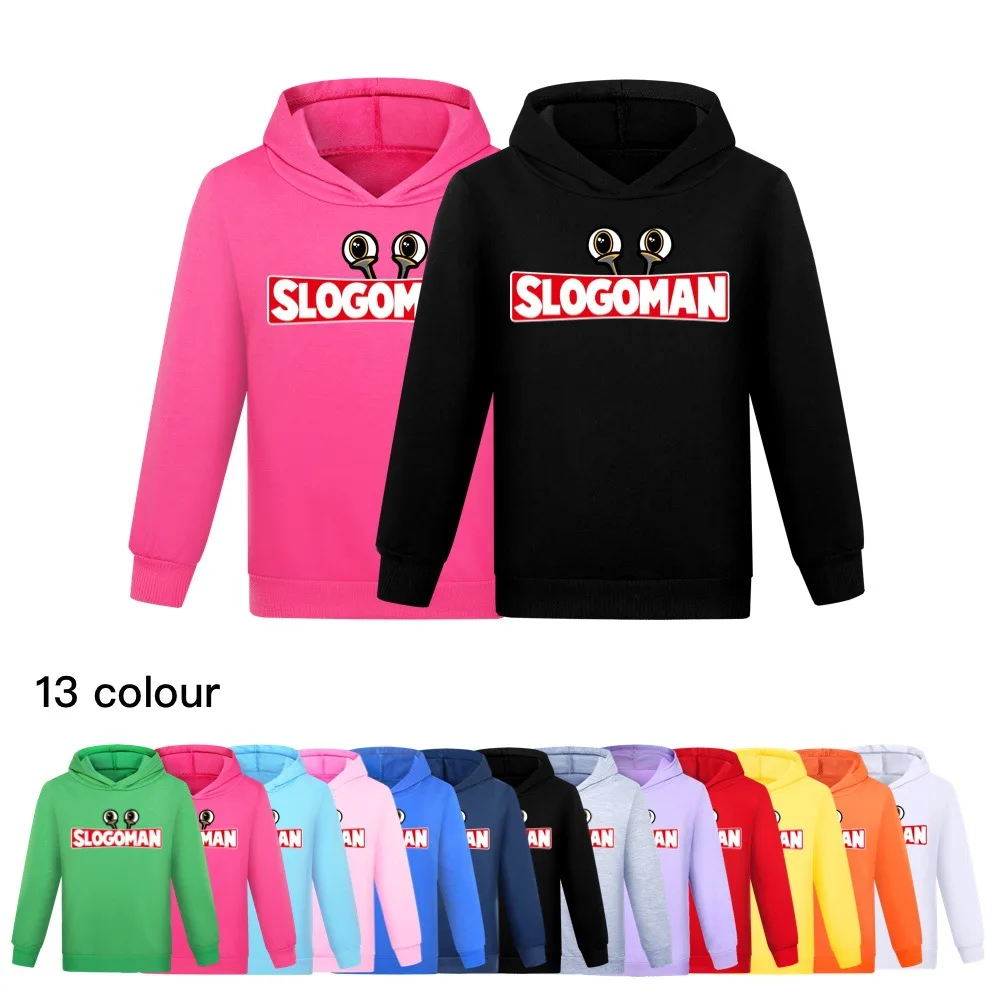 Funny SLOGOMAN Kids Hoodie Spring Autumn Toddler Girls Cartoon Clothes Baby Boys Long Sleeve Sweatshirt Children's Clothing503