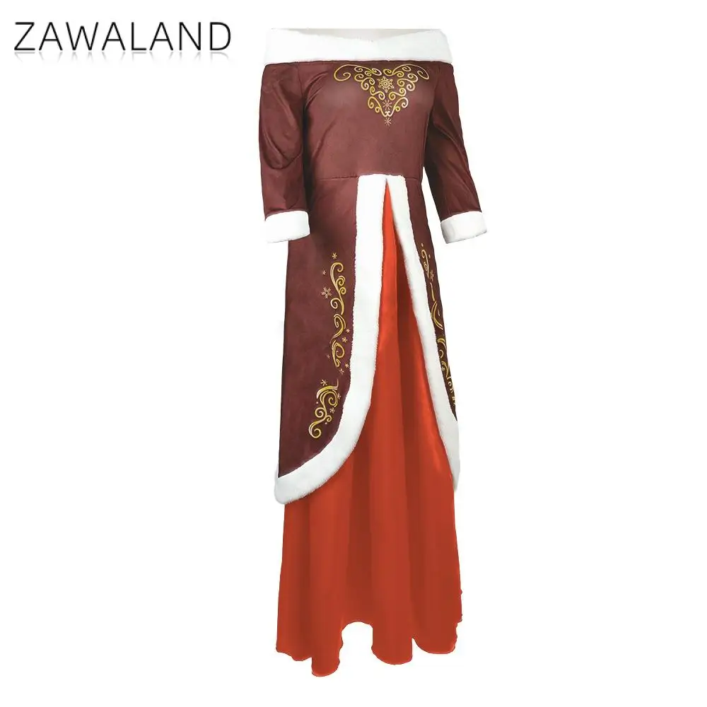 Zawaland Weihnachten Cosplay Santa Claus Anzug Mädchen Gowon Weihnachten Cosplay Kostüm Frauen Kleid Hut Festival Party Erwachsene Kleidung