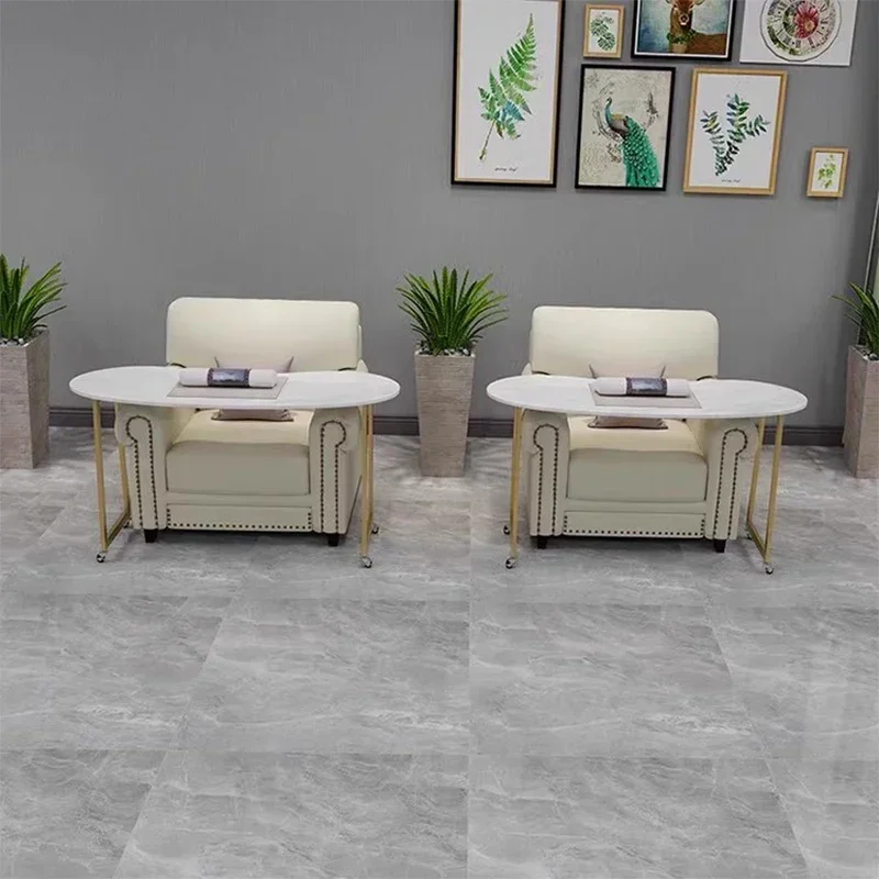 Movable Nordic Manicure Table Dressing Simple Cream Style Nail Tables Marble Tabletop Reception Commercial Furniture Mesas LLMT