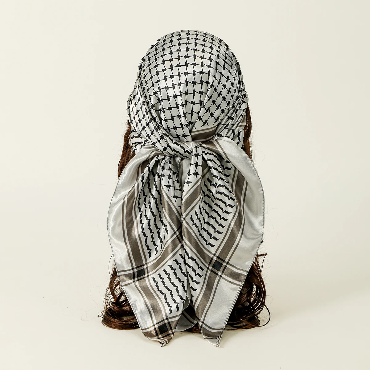 90*90cm Arabic Satin Silk Square Scarf  Women Muslim Hijab Shawls Headscarf Ladies Elegant Casual Headband Hair Scarf