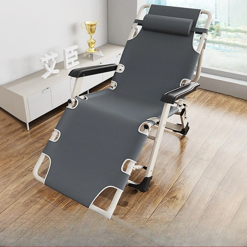 

Стальное складное кресло-реклайнер, портативное, регулируемое, для офиса, отдыха дома, на природе, пляжа, кемпинга