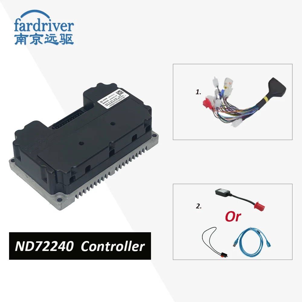 FARDRIVER Motorcycle Controller ND72240 High Power 240A BLDC Programmable For 2kW QSMotor Electric Scooter Controller