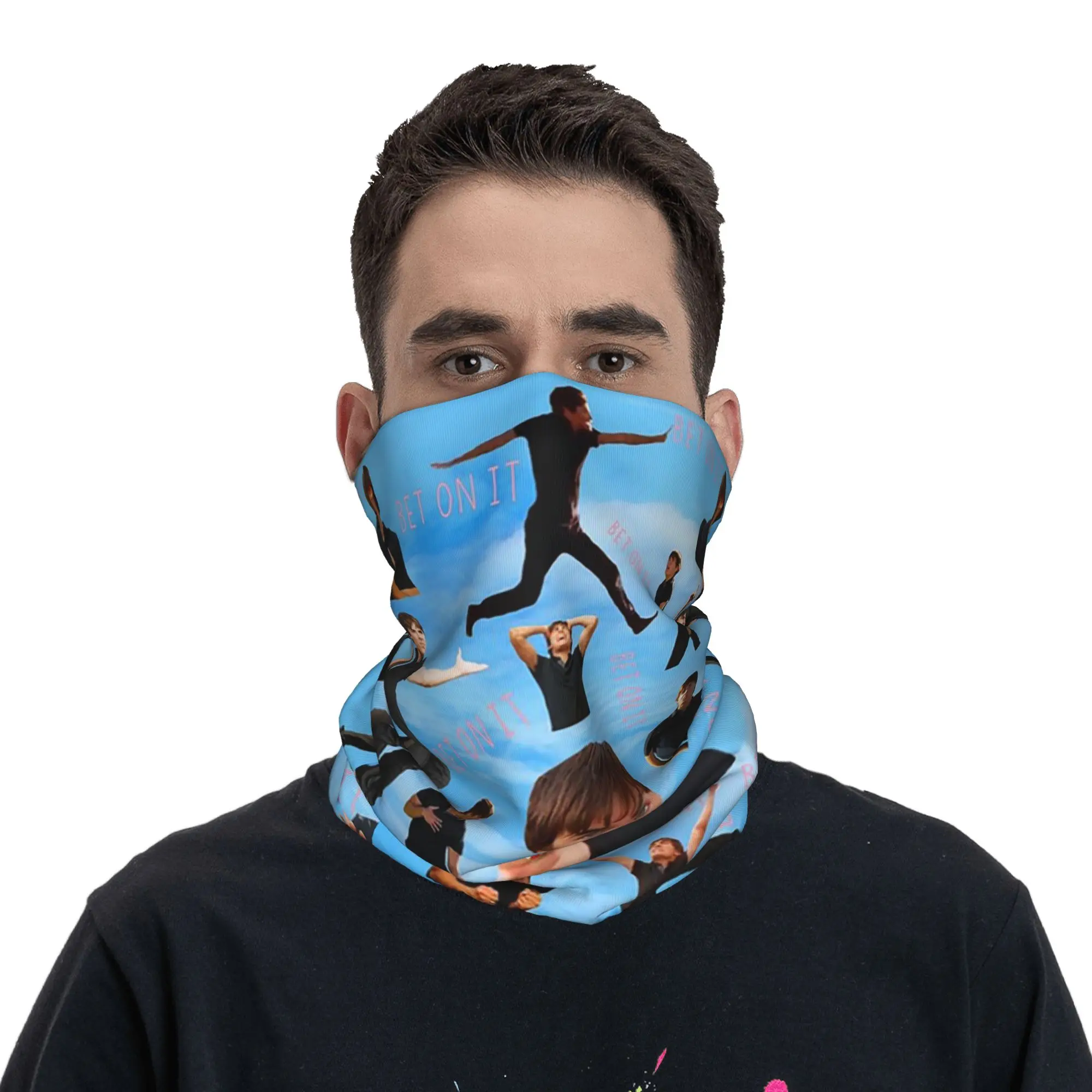 Zac Efron Troy Bolton Bet On It  High School Musical Bandana Neck Gaiter Printed Wrap Mask Scarf Headband Cycling Unisex Adult