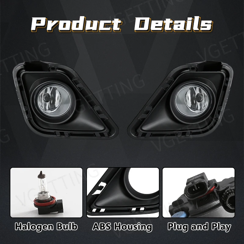 For Toyota Ractis 2010 2011 2012 2013 2014 Led Fog Lamp Auto Bumper Front Light Head Lamp Replacement Cover 12V Car Accessories