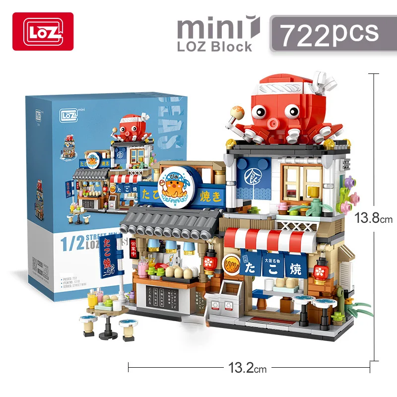 

LOZ Street View folding series Takoyaki Shop Shaved Ice Shop Aquatic building models assembled children's building blocks toys