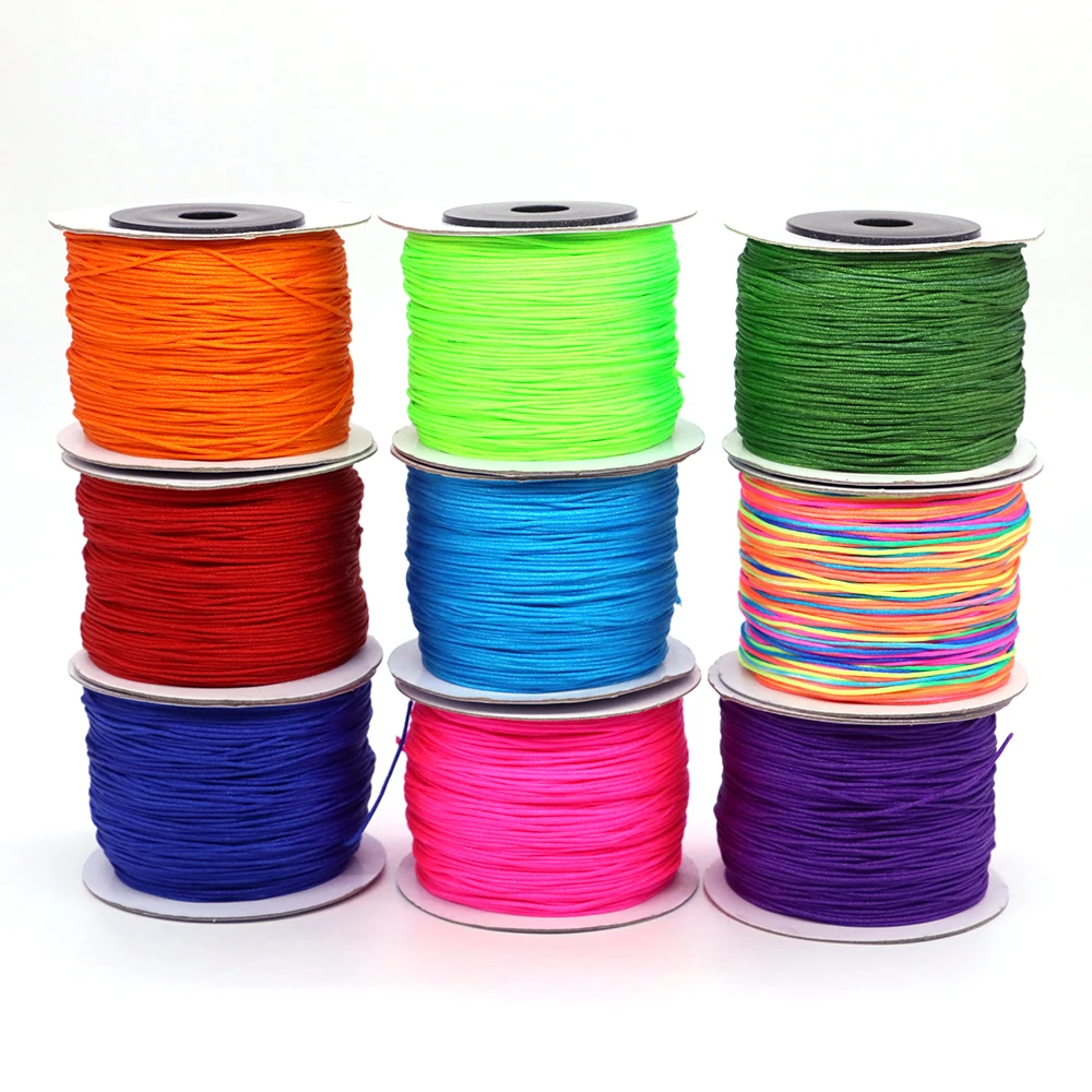 100Yds/roll 0.8mm Nylon Thread Cord Chinese Knot Cord Bracelet Braided String DIY Tassels Beading String Jewelry Craft Making image 2