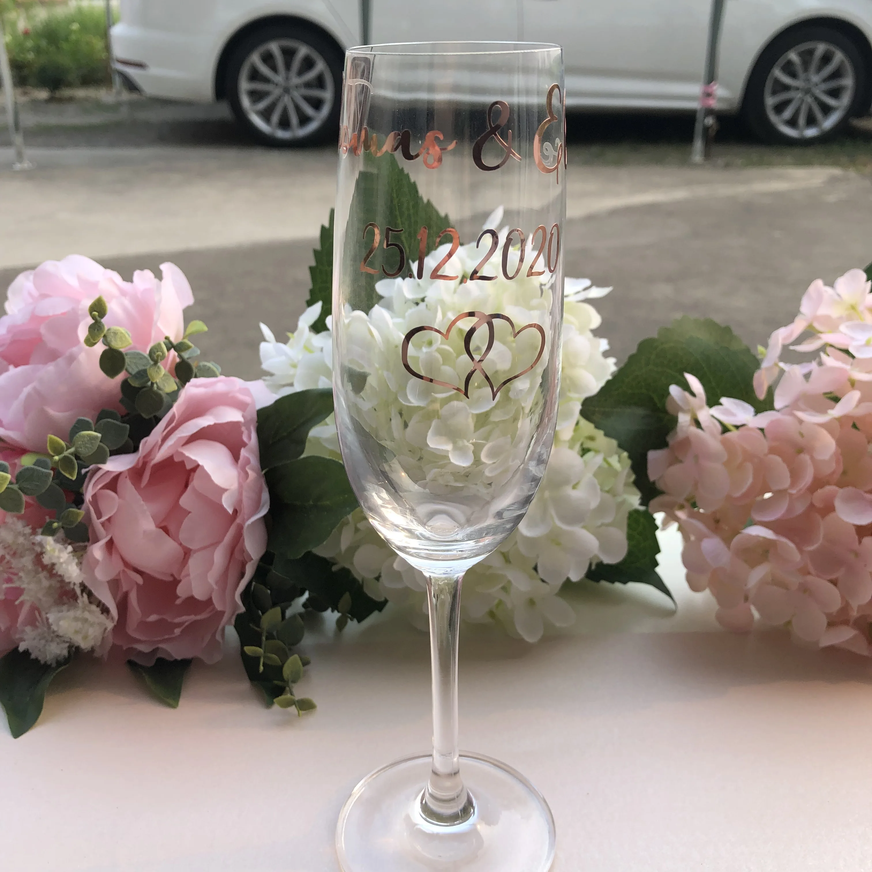 Personalized Decal Label for Wedding Party champagne flutes glasses wine glasses Stickers