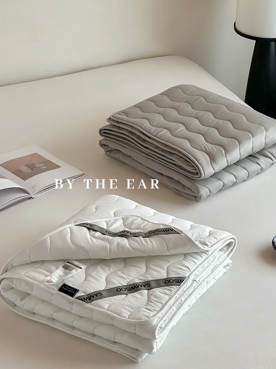 

Наматрасник из чистого хлопка, белый, универсальный, для дома, мягкий, всесезонный, современный, простой дизайн, постельные принадлежности