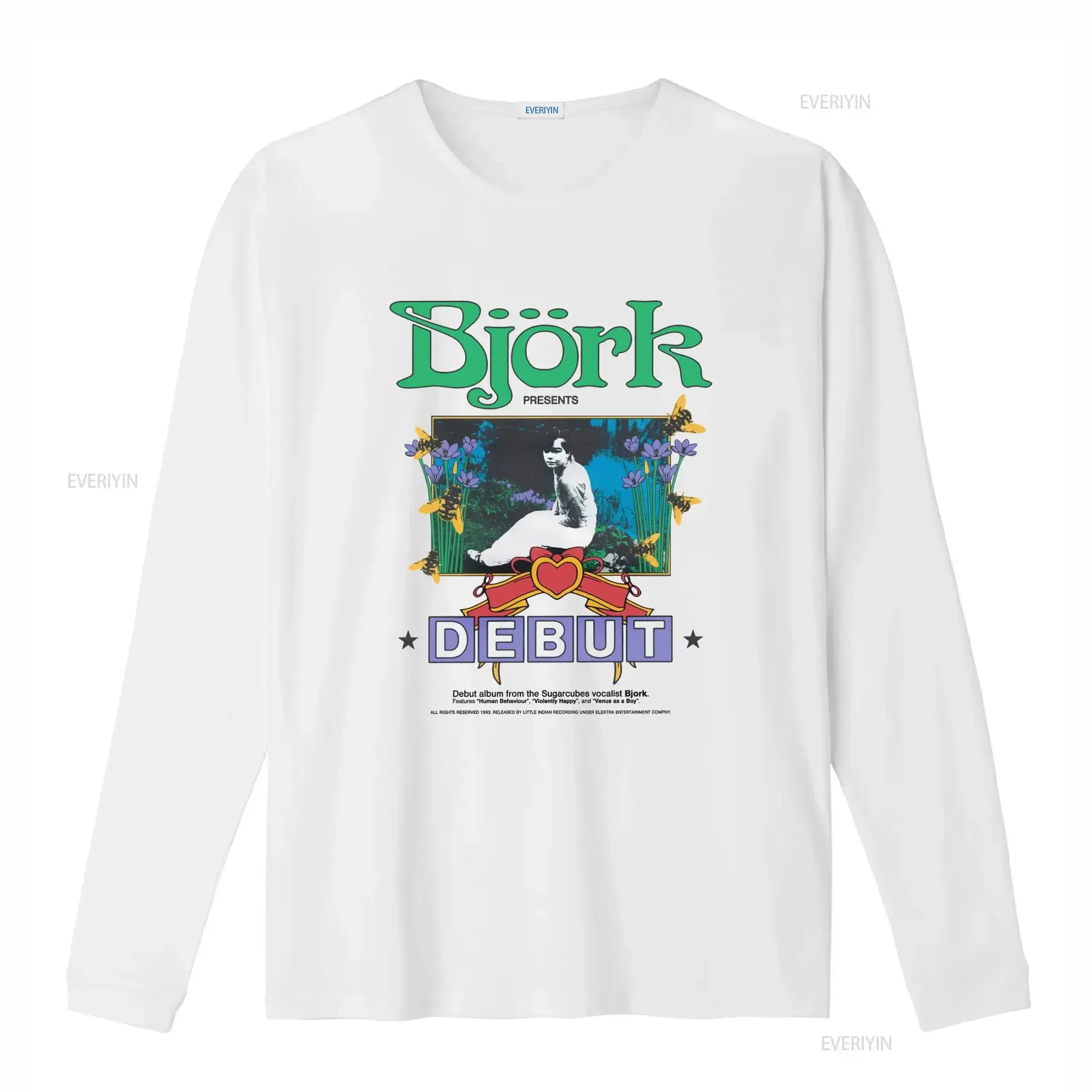 Bjork Debut Vintage 90s T Shirt vintage Washed Stretched designer clothes Top For Everyday Wear Versatile Breathable graphic