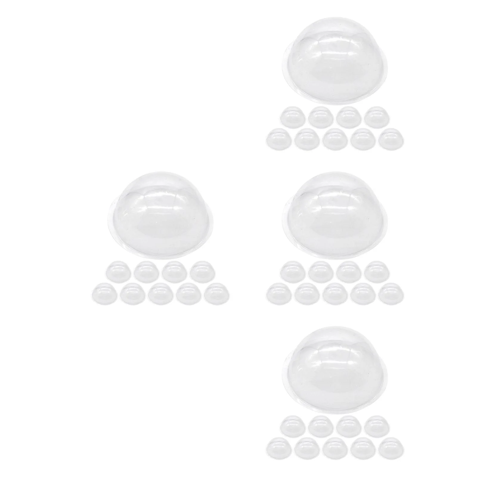

80 pcs Clear Plastic Dome for Crafts and Candy Holder Ideal for Snow Globe Replacement and Display Dome Small Cloche Dome with B