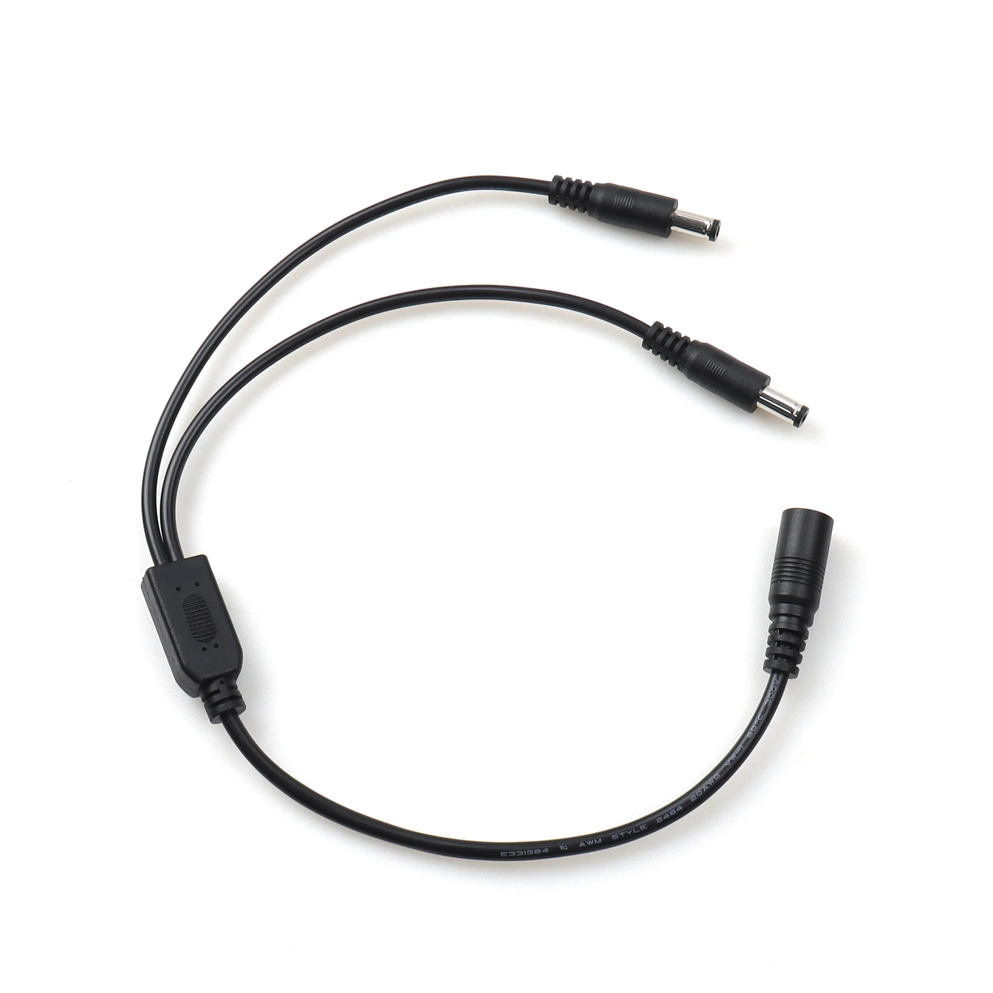 【LANO】DC 5.5*2.1 mm 1 Female to 2 Male Way Output Power Splitter Cable Y Adapter for CCTV Security Cameras and LED Strip Lights